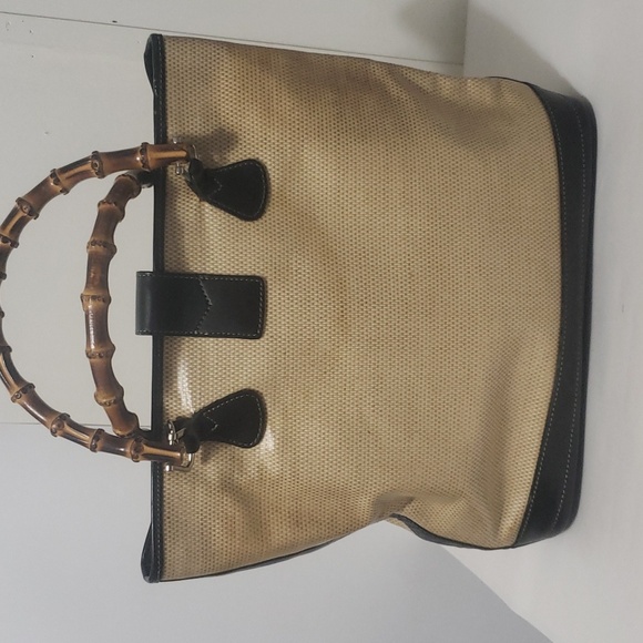 Dooney & Bourke Vinyl Coated Bamboo Handles Tote/ Shoulder Bag - Picture 3 of 15